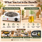 Portable Electric Hot Plate (Free Oil Dispenser)
