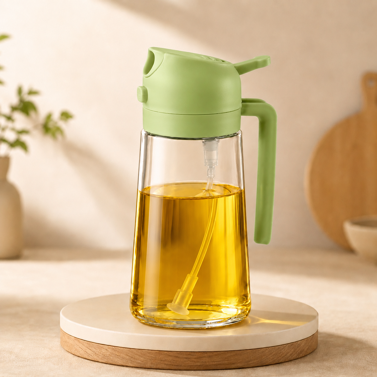 2-in-1 Oil Dispenser & Sprayer Bottle for Kitchen