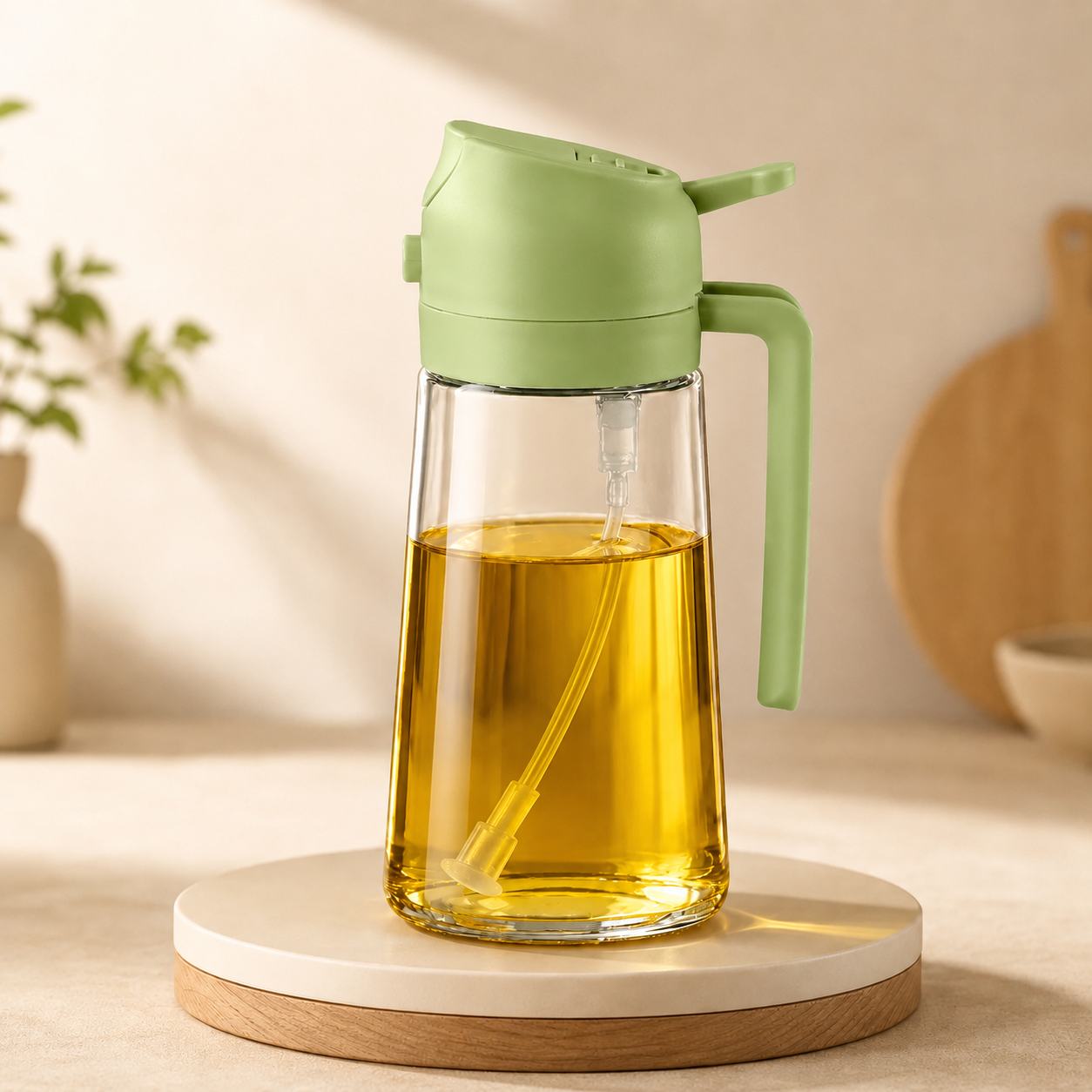 2-in-1 Oil Dispenser & Sprayer Bottle for Kitchen