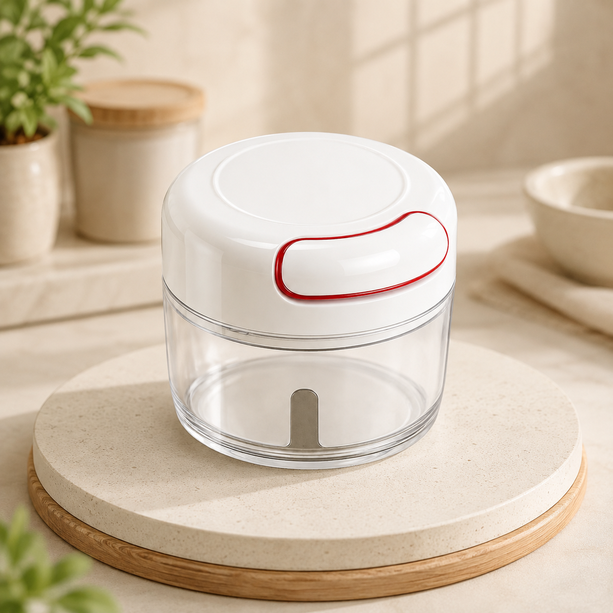 Mini Manual Garlic Chopper with Pull String