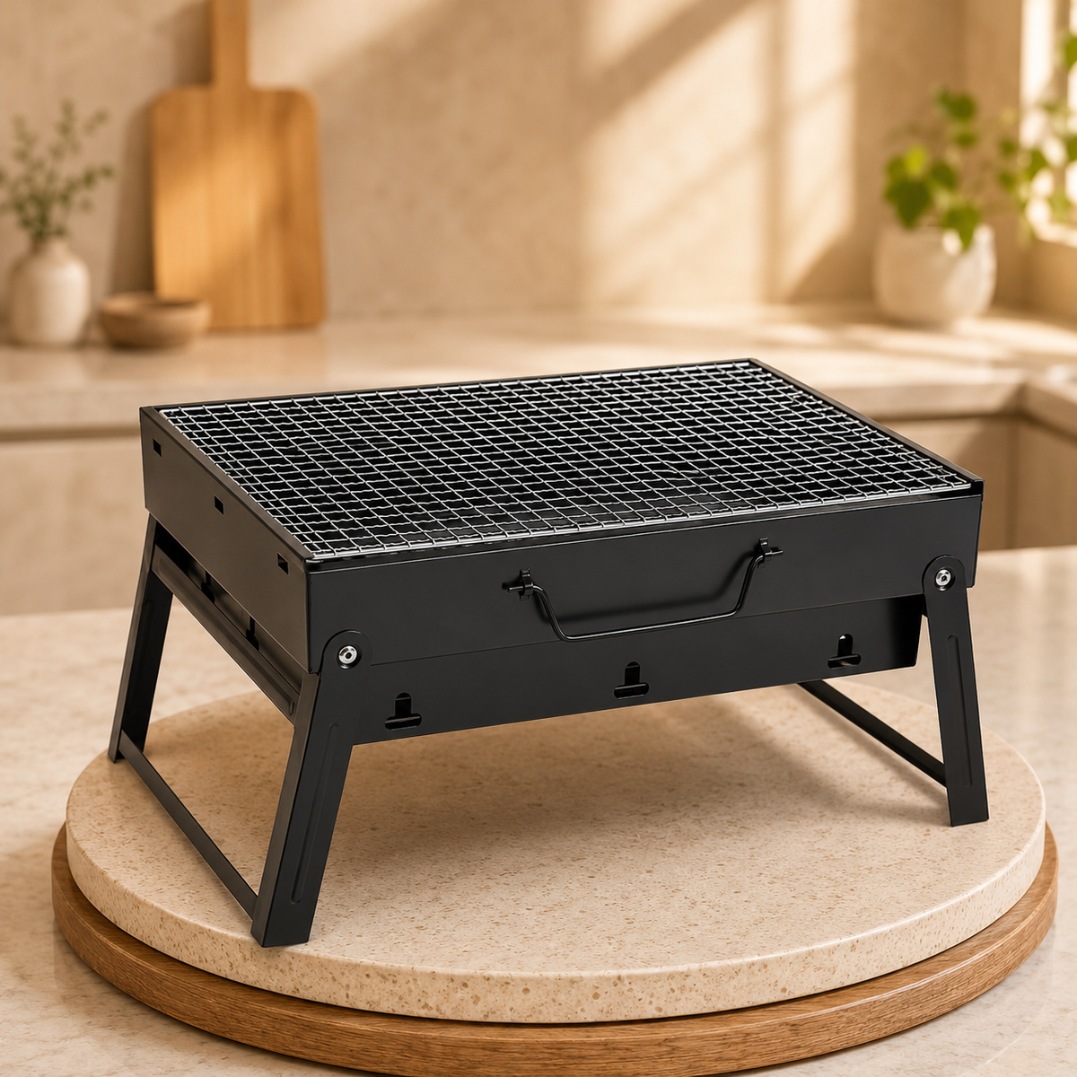 Portable Stainless Steel Charcoal BBQ Grill