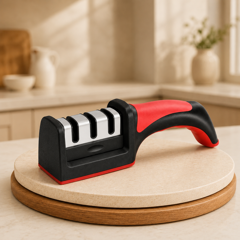 Professional Knife and Scissors Sharpener with Non-Slip Base