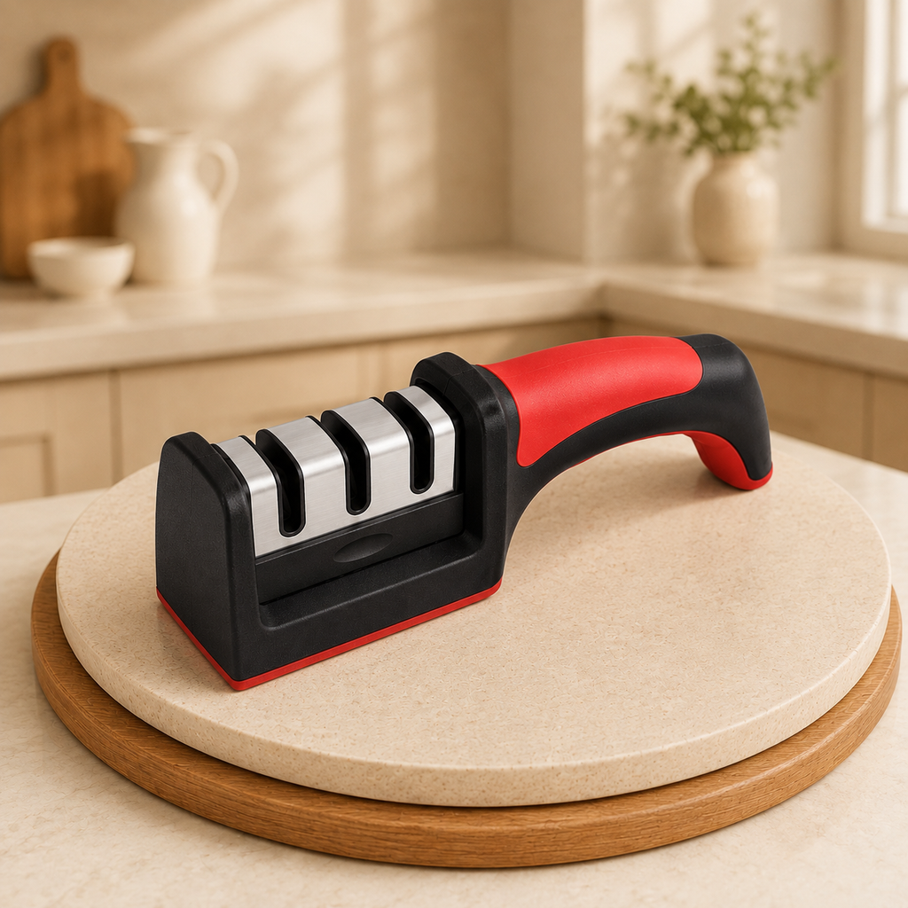 Professional Knife and Scissors Sharpener with Non-Slip Base