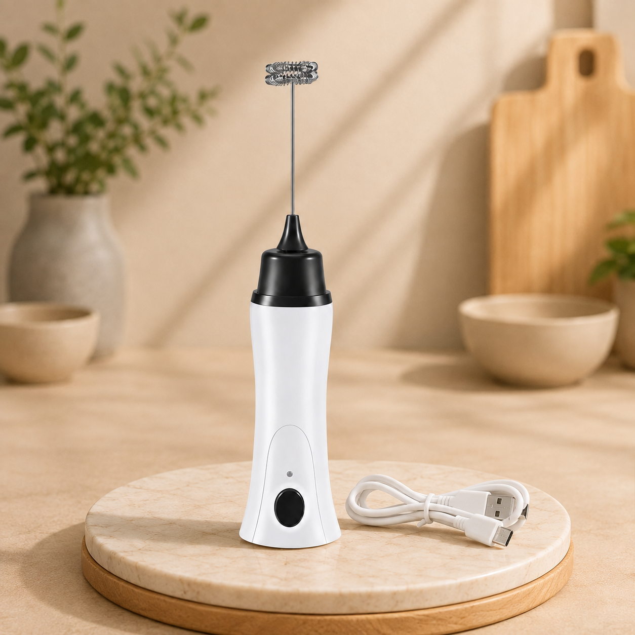 Handheld Electric Milk Frother and Coffee Mixer